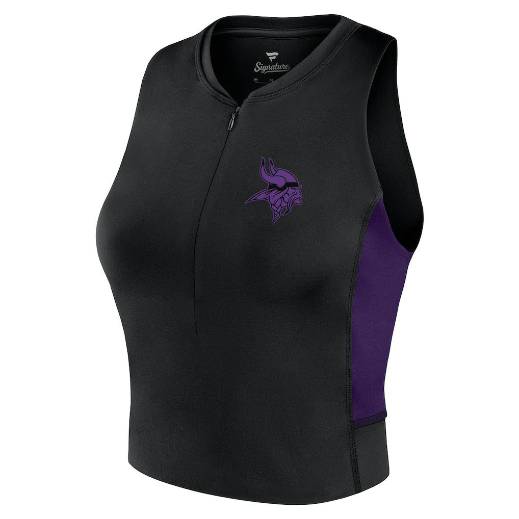 Minnesota Vikings Women's Studio Fitted Gym Tank Top - Black - Fanatics