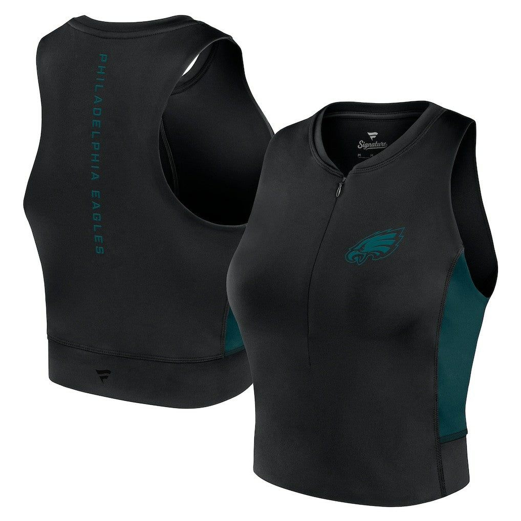 Philadelphia Eagles Women's Studio Fitted Gym Tank Top - Black - Fanatics
