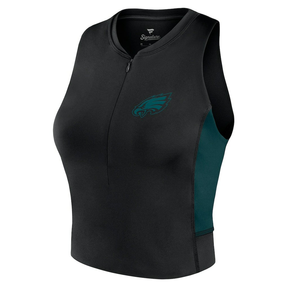 Philadelphia Eagles Women's Studio Fitted Gym Tank Top - Black - Fanatics