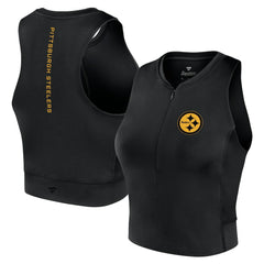 Pittsburgh Steelers Women's Studio Fitted Gym Tank Top - Black - Fanatics