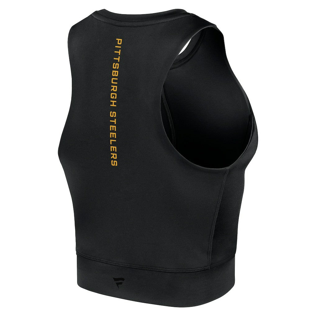Pittsburgh Steelers Women's Studio Fitted Gym Tank Top - Black - Fanatics