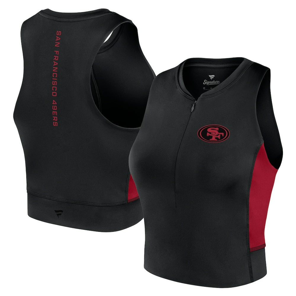 San Francisco 49ers Women's Studio Fitted Gym Tank Top - Black - Fanatics