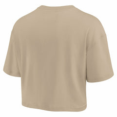 Cincinnati Bengals Women's Elements Super Soft Boxy Cropped T-Shirt - Khaki - Fanatics