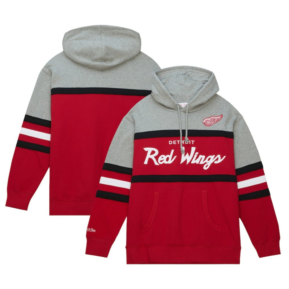 Detroit Red Wings Head Coach Pullover Hoodie - Red/Gray | NHL Lifestyle