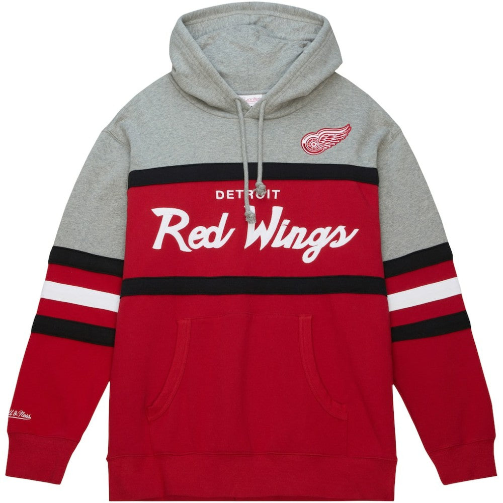 Detroit Red Wings Head Coach Pullover Hoodie - Red/Gray | NHL Lifestyle