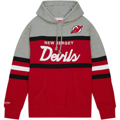 New Jersey Devils Head Coach Pullover Hoodie - Red/Gray | NHL Lifestyle