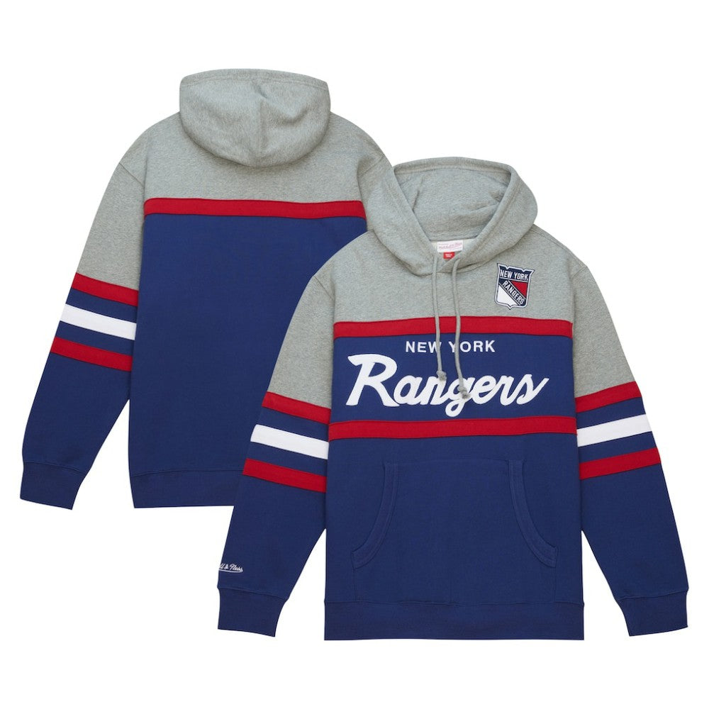 New York Rangers Head Coach Pullover Hoodie - Blue/Gray | NHL Clearance