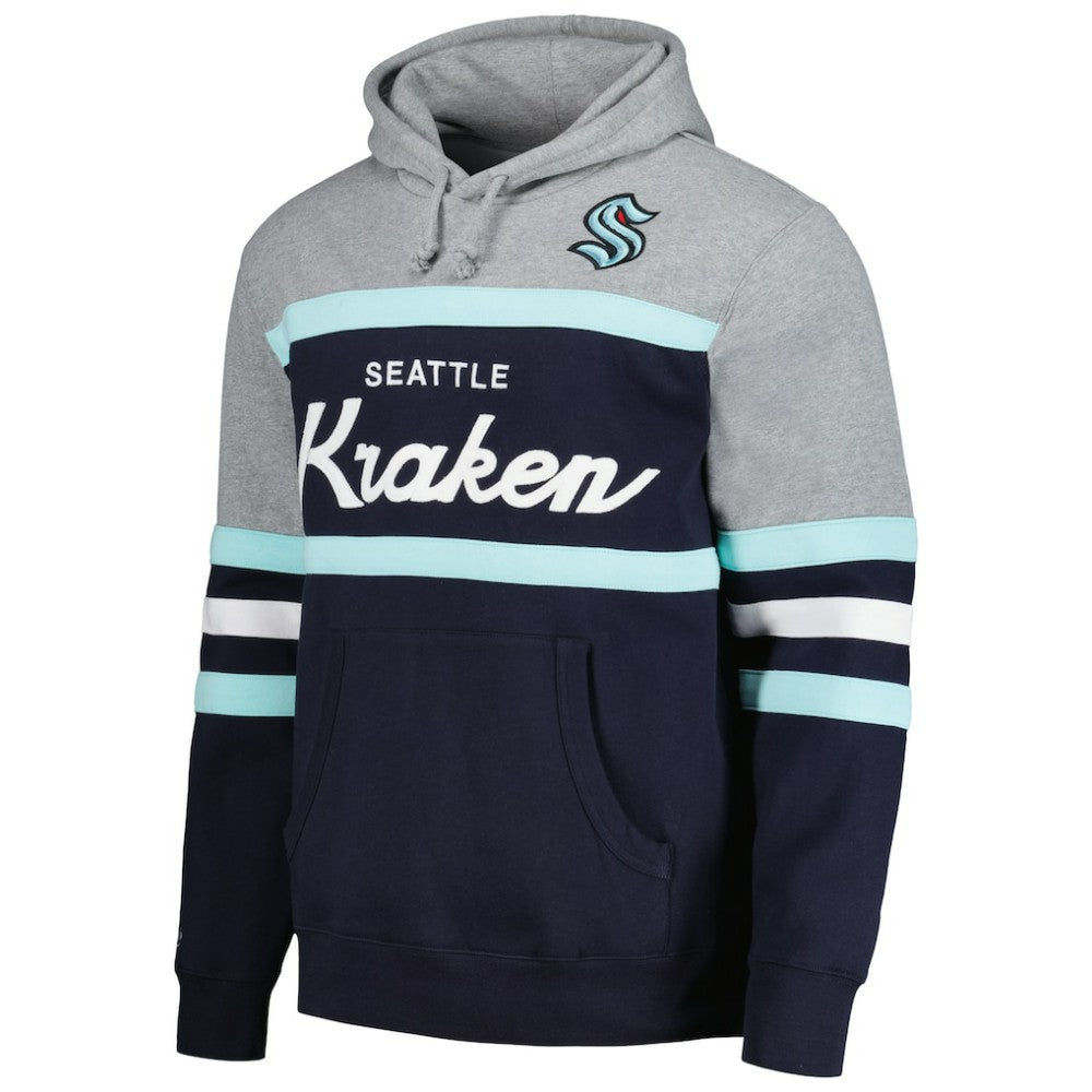 Seattle Kraken Head Coach Pullover Hoodie - Deep Sea Blue/Gray | NHL on sale