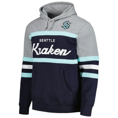 Seattle Kraken Head Coach Pullover Hoodie - Deep Sea Blue/Gray | NHL on sale