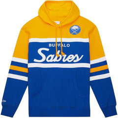 Buffalo Sabres Mitchell & Ness Head Coach Pullover Hoodie - Royal/Gold | NHL on sale