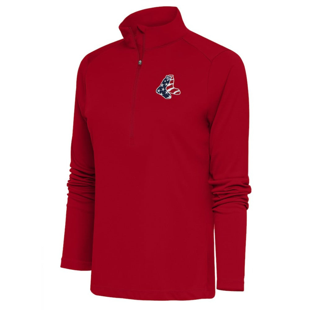 Boston Red Sox Antigua Women's Patriotic Tribute Half-Zip Pullover Top Sale