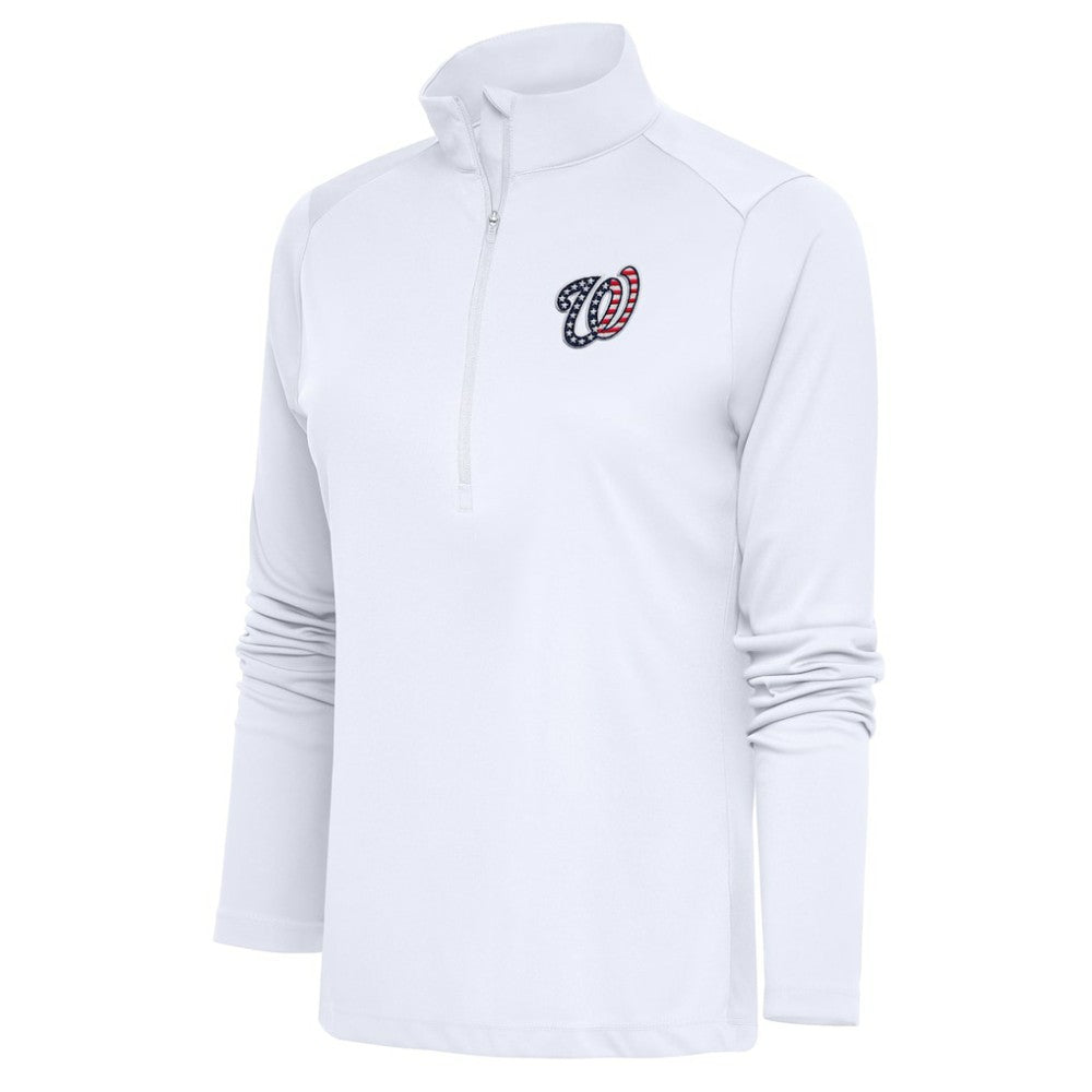 Washington Nationals Antigua Women's Patriotic Tribute Half-Zip Pullover Top Discount