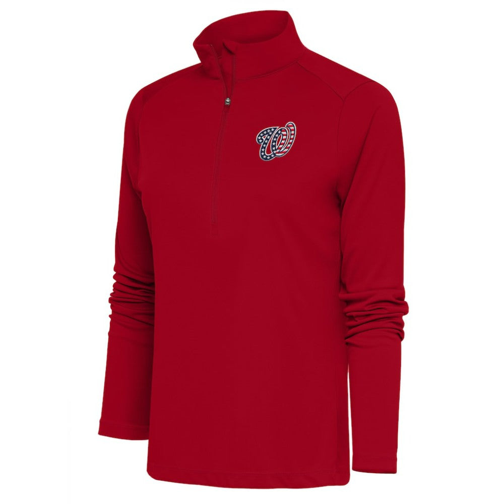 Washington Nationals Antigua Women's Patriotic Tribute Half-Zip Pullover Top Discount