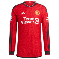 Adidas - Lisandro Martínez Manchester United 2023/24 Home Long Sleeve Player Jersey - Red