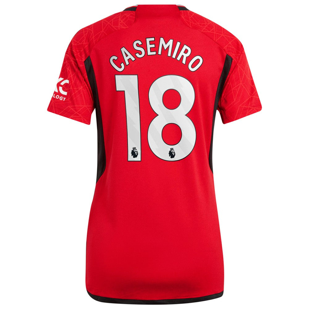 Adidas - Casemiro Manchester United Women's 2023/24 Home Replica Player Jersey - Red