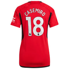 Adidas - Casemiro Manchester United Women's 2023/24 Home Replica Player Jersey - Red