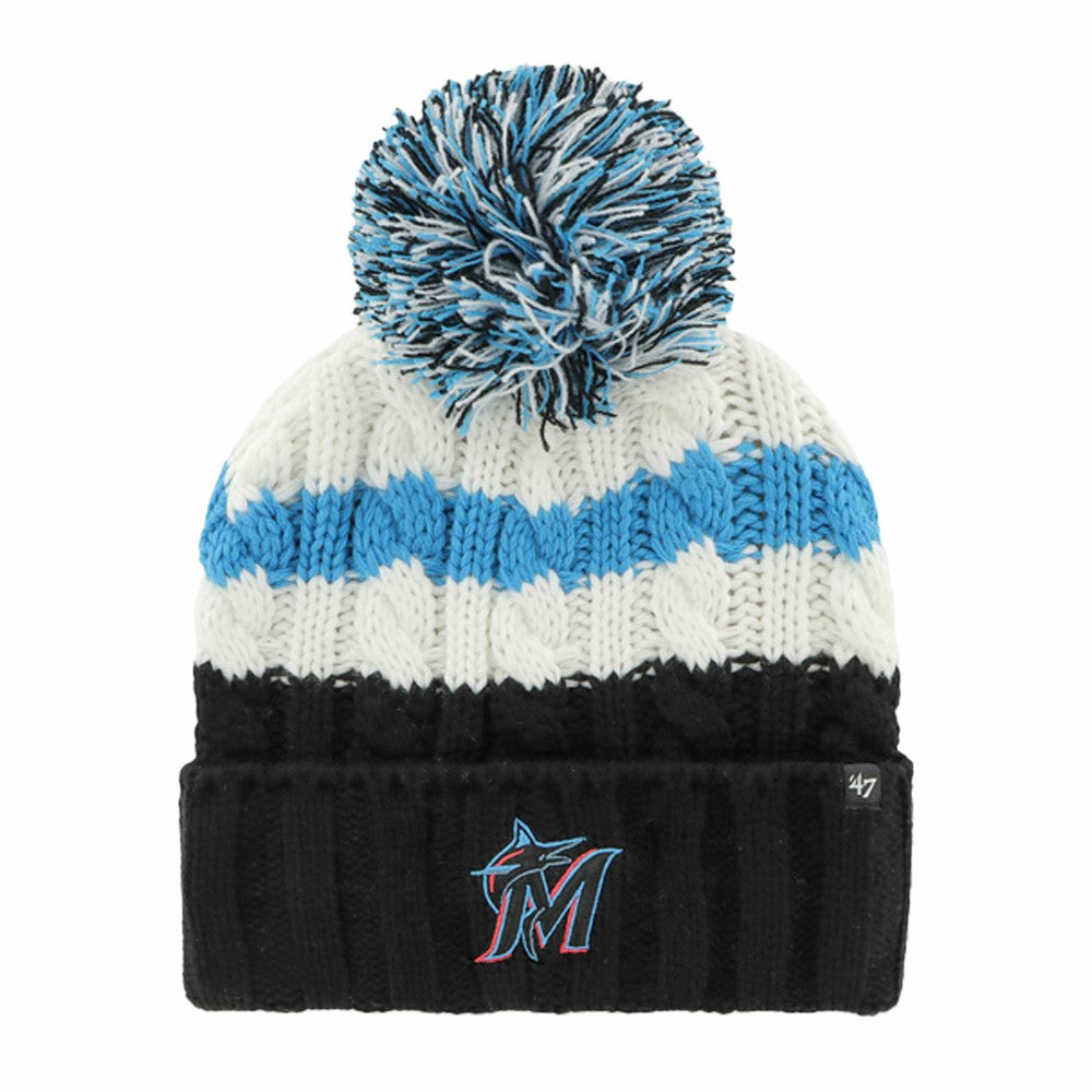 Miami Marlins '47 Women's Ashfield Cuffed Knit Hat with Pom Sale