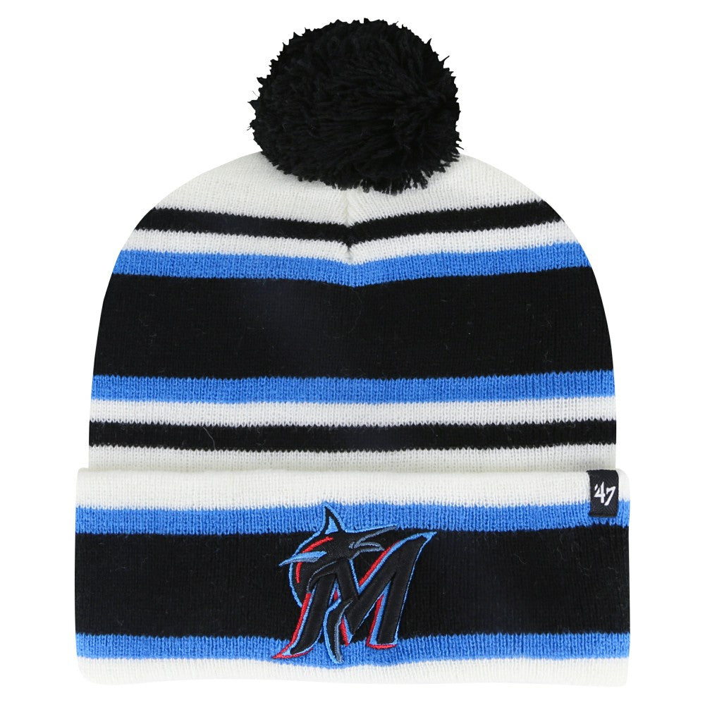 Miami Marlins '47 Youth Stripling Cuffed Knit Hat with Pom Online