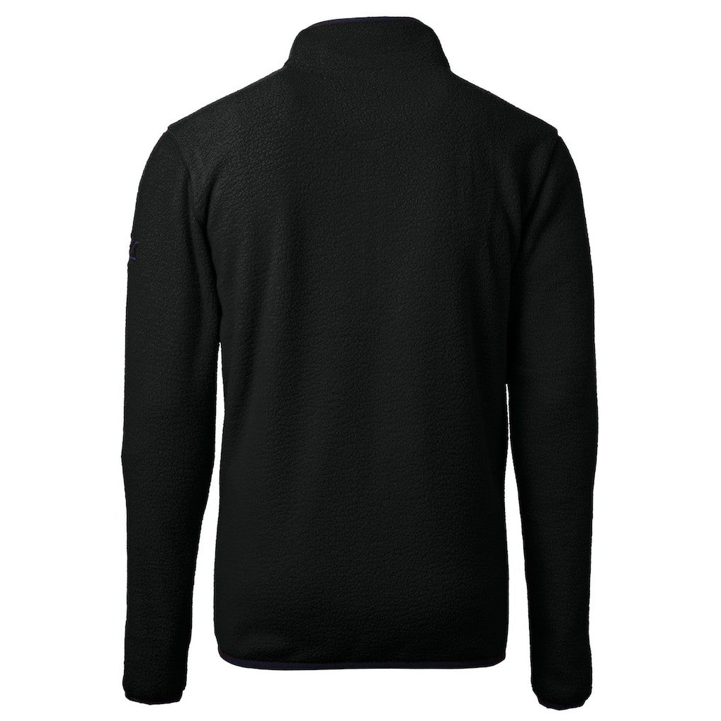 Philadelphia Eagles Cutter & Buck Gridiron Classics Big & Tall Cascade Eco Sherpa Fleece Quarter-Zip Pullover Jacket - Black - NFL