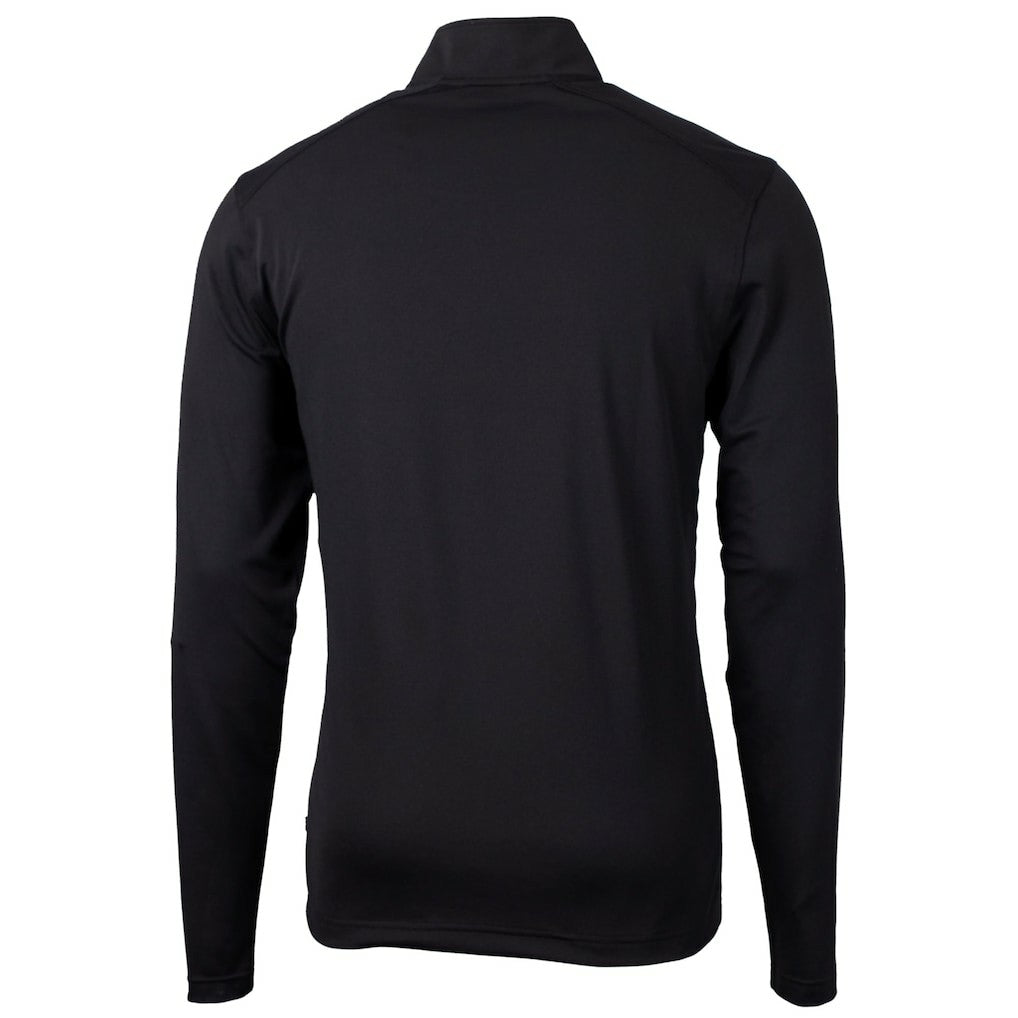 Philadelphia Eagles Cutter & Buck Gridiron Classics Big & Tall Virtue Eco Pique Recycled Quarter-Zip Pullover Top - Black - NFL