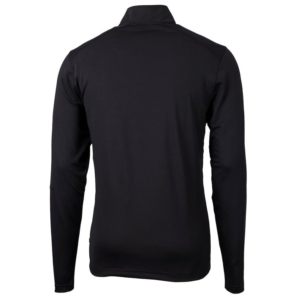 Philadelphia Eagles Cutter & Buck Gridiron Classics Big & Tall Virtue Eco Pique Recycled Quarter-Zip Pullover Top - Black - NFL