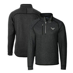 Philadelphia Eagles Cutter & Buck Gridiron Classics Big & Tall Mainsail Sweater-Knit Half-Zip Pullover Jacket - Heather Gray - NFL