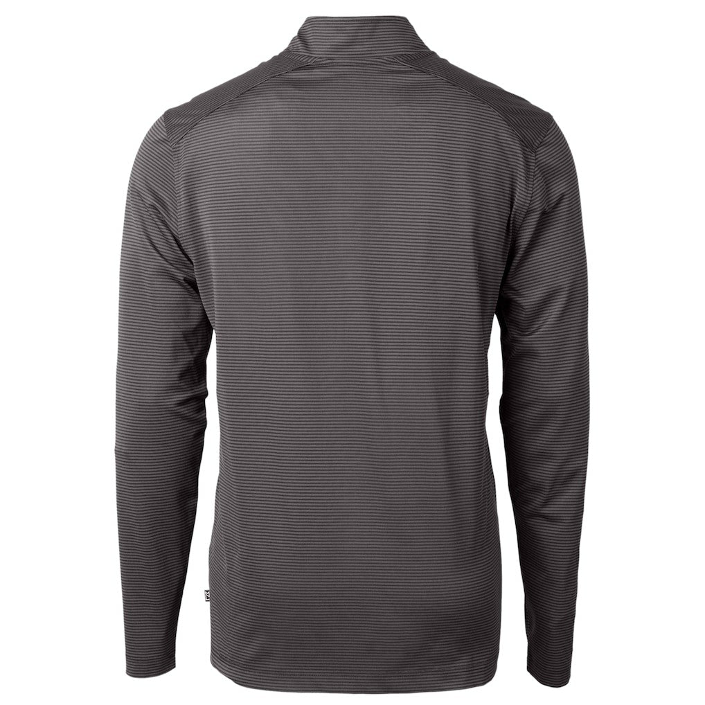 Philadelphia Eagles Cutter & Buck Gridiron Classics Big & Tall Virtue Eco Pique Micro Stripe Recycled Quarter-Zip Pullover Top - Charcoal - NFL