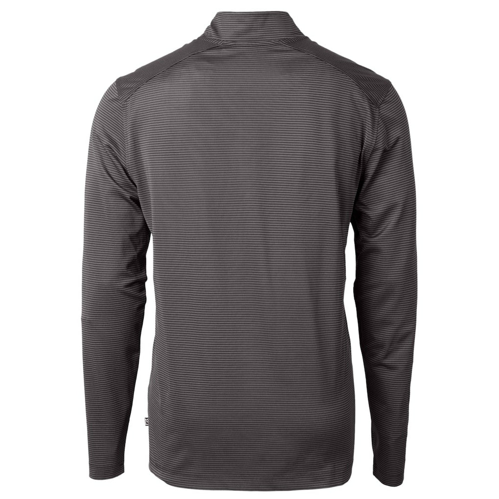 Philadelphia Eagles Cutter & Buck Gridiron Classics Big & Tall Virtue Eco Pique Micro Stripe Recycled Quarter-Zip Pullover Top - Charcoal - NFL