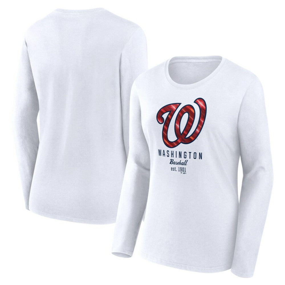Washington Nationals Fanatics Women's Lightweight Fitted Long Sleeve T-Shirt Online