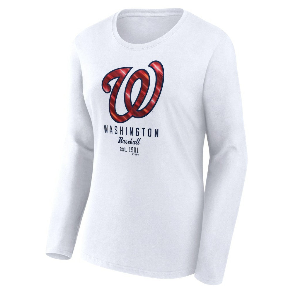 Washington Nationals Fanatics Women's Lightweight Fitted Long Sleeve T-Shirt Online