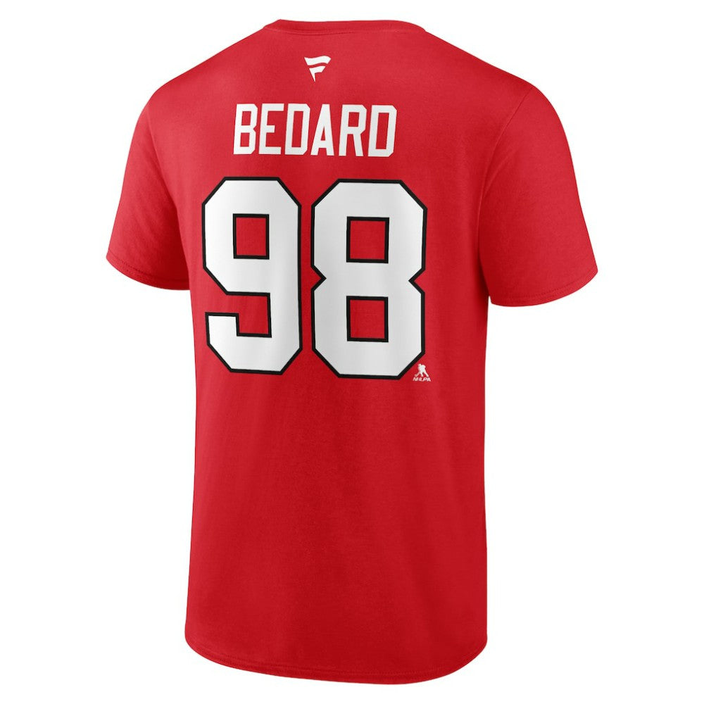 Connor Bedard Chicago Blackhawks Fanatics Authentic Stack Name & Number T-Shirt - Red | Fanatics Clearance