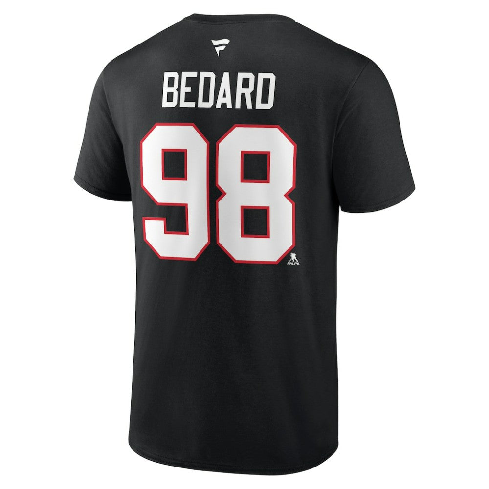 Connor Bedard Chicago Blackhawks Fanatics Authentic Stack Name & Number T-Shirt - Black | Fanatics sale