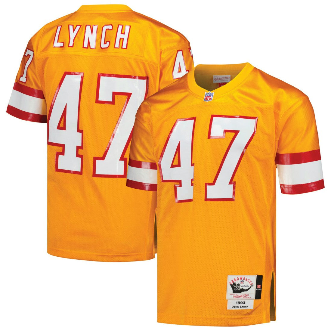 John Lynch Tampa Bay Buccaneers 1993 Authentic Throwback Retired Player Jersey - Orange - Mitchell & Ness