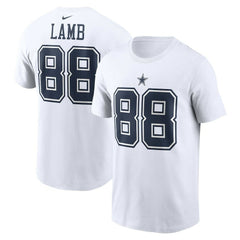CeeDee Lamb Dallas Cowboys Player Name & Number T-Shirt - White - Nike