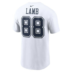 CeeDee Lamb Dallas Cowboys Player Name & Number T-Shirt - White - Nike