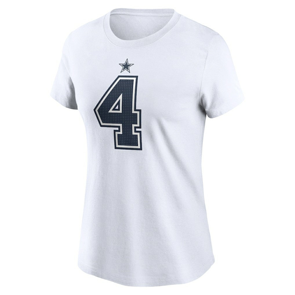 Dak Prescott Dallas Cowboys Women's Player Name & Number T-Shirt - White - Nike
