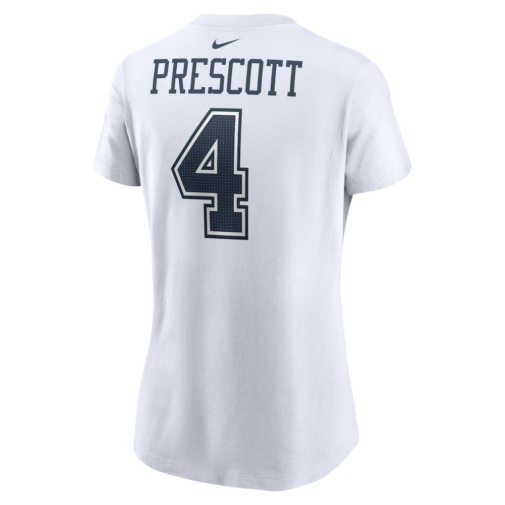 Dak Prescott Dallas Cowboys Women's Player Name & Number T-Shirt - White - Nike