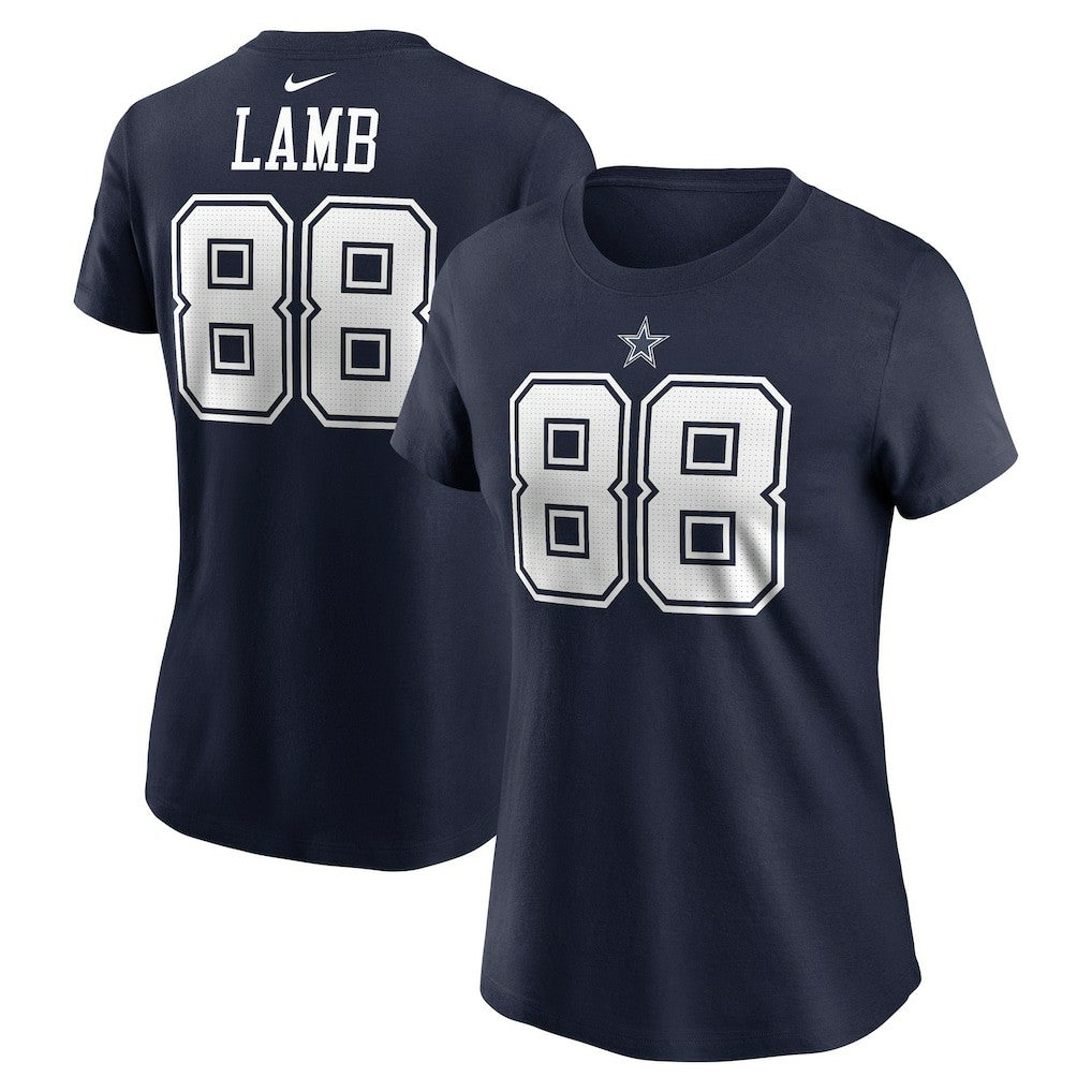 CeeDee Lamb Dallas Cowboys Women's Player Name & Number T-Shirt - Navy - Nike