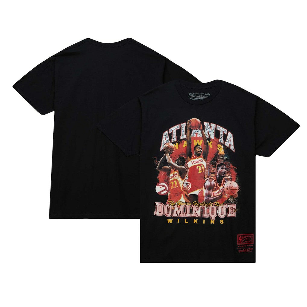 Mitchell & Ness Dominique Wilkins Atlanta Hawks Hardwood Classics Bling Concert Player T-Shirt Black