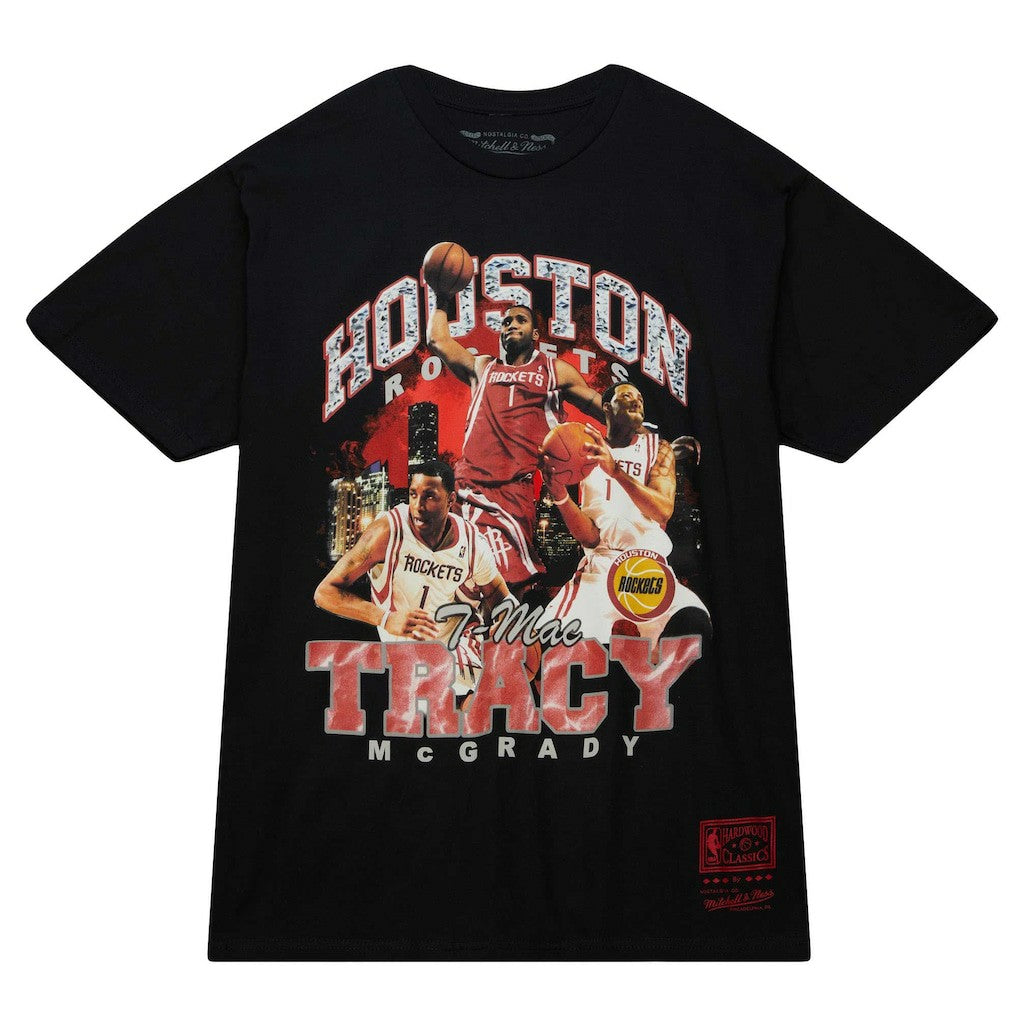 Mitchell & Ness Tracy McGrady Houston Rockets Hardwood Classics Bling Concert Player T-Shirt Black
