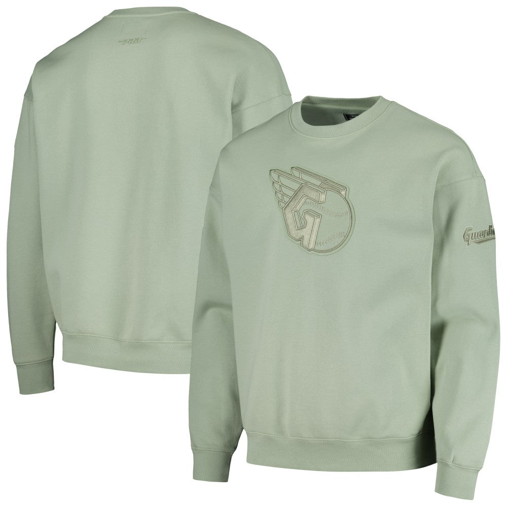 Cleveland Guardians Pro Standard Neutral Drop Shoulder Pullover Sweatshirt Outlet