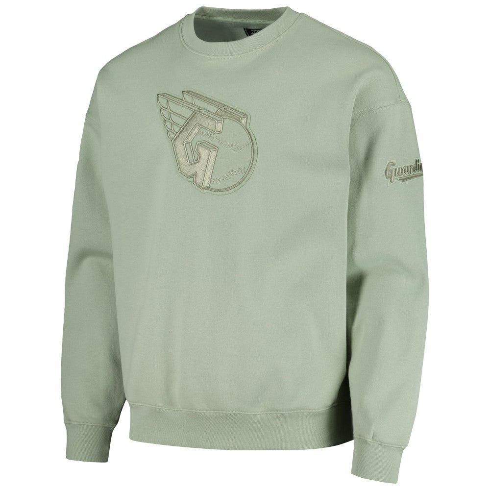 Cleveland Guardians Pro Standard Neutral Drop Shoulder Pullover Sweatshirt Outlet