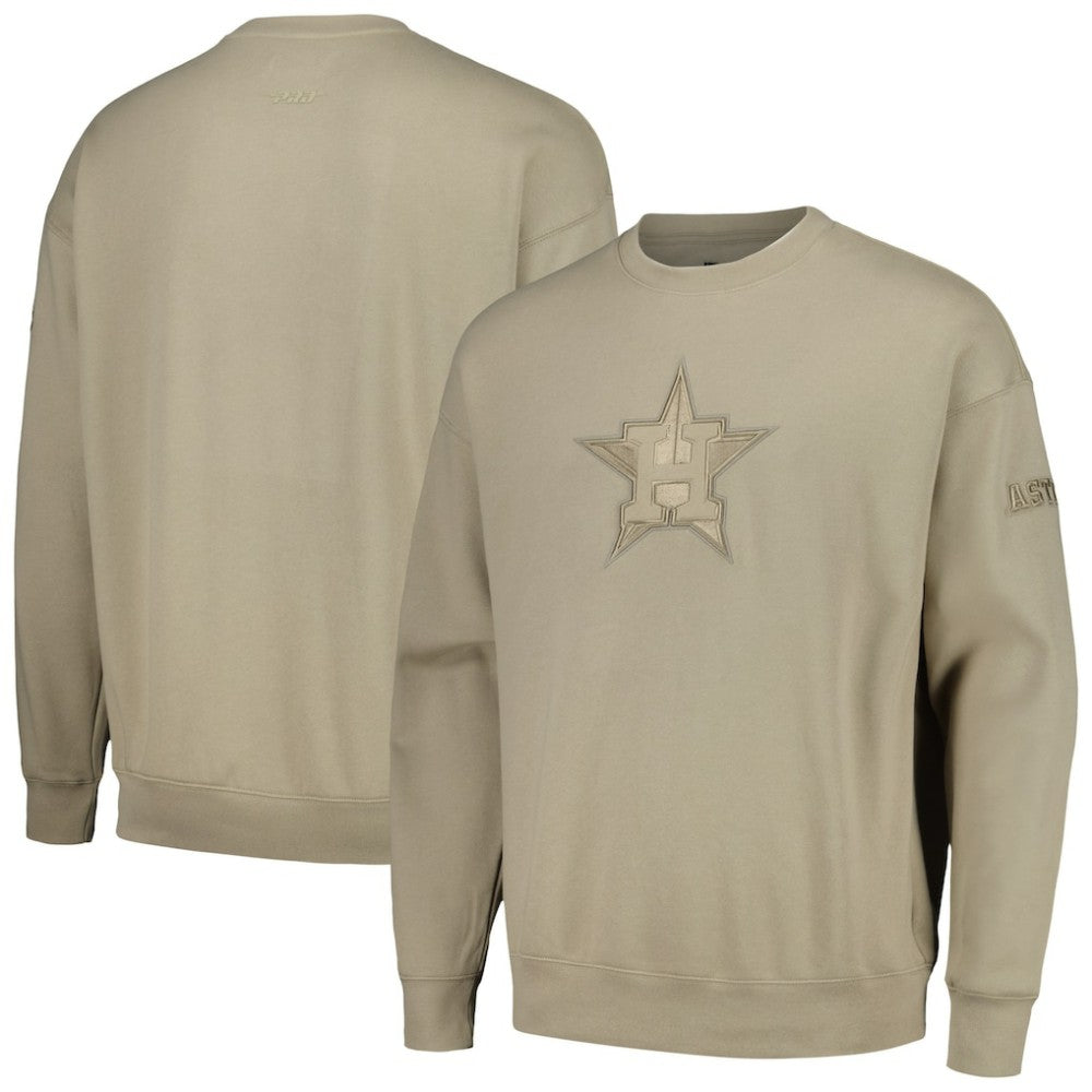 Houston Astros Pro Standard Neutral Drop Shoulder Pullover Sweatshirt Online