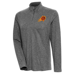 Phoenix Suns Antigua Women's Confront Quarter-Zip Pullover Top Heather Black