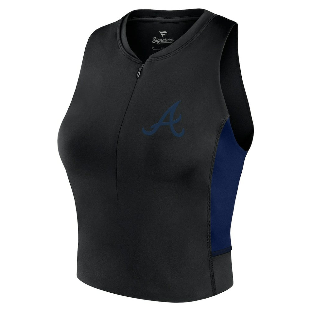 Atlanta Braves Fanatics Women's Studio Half-Zip Fitted Gym Tank Top Online