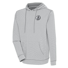 Brooklyn Nets Antigua Axe Bunker Tri-Blend Pullover Hoodie Gray