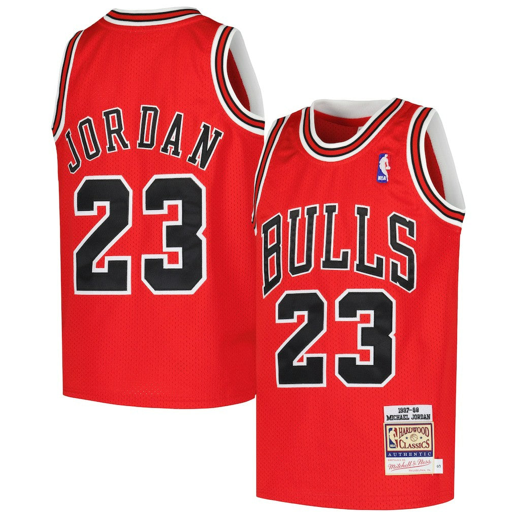 Mitchell & Ness Michael Jordan Chicago Bulls Youth Hardwood Classics 1997/98 Authentic Jersey Red