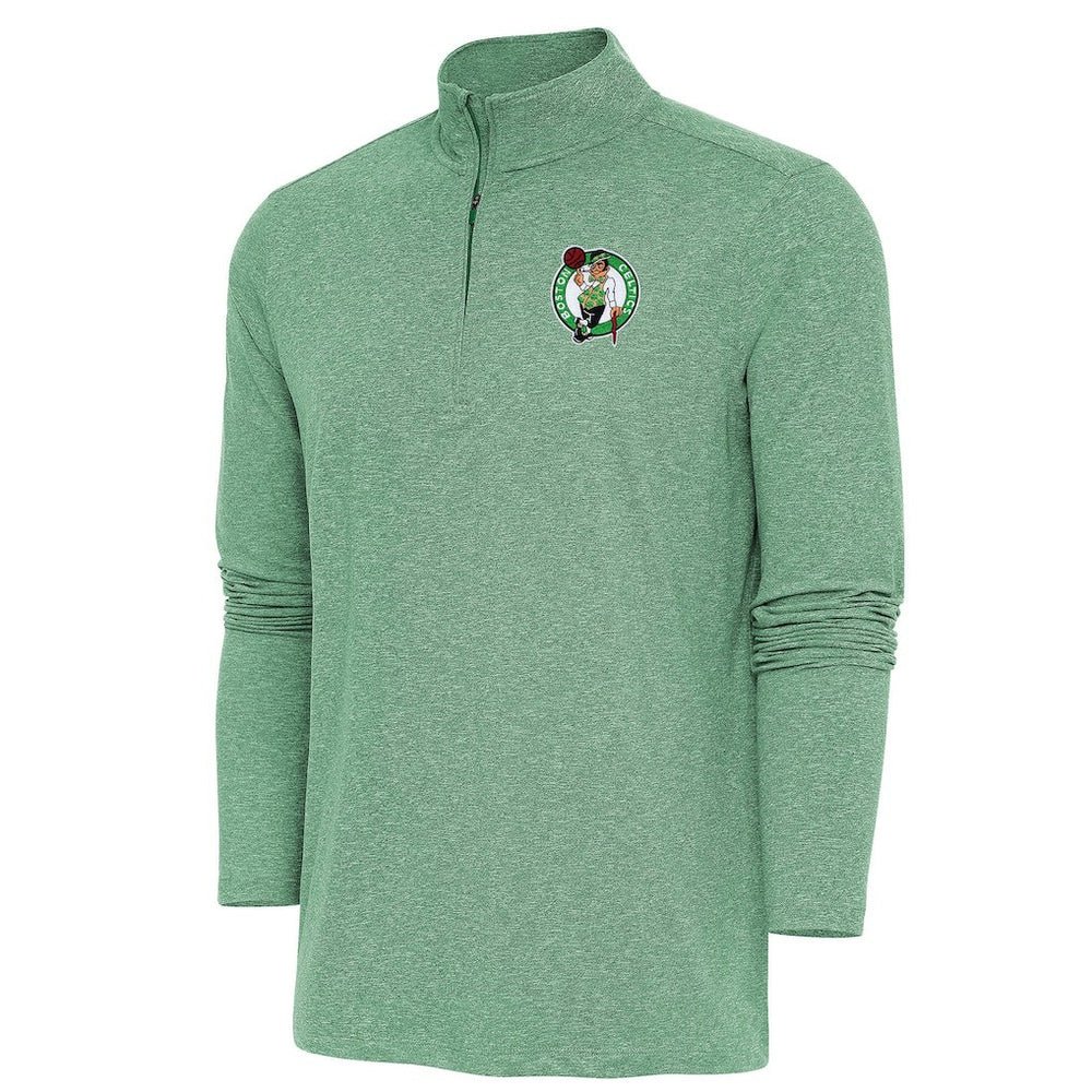 Boston Celtics Antigua Hunk Quarter-Zip Pullover Top Kelly Green