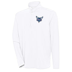 Charlotte Hornets Antigua Hunk Quarter-Zip Pullover Top White