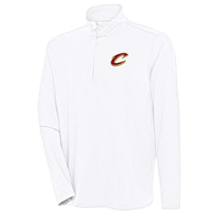 Cleveland Cavaliers Antigua Hunk Quarter-Zip Pullover Top White
